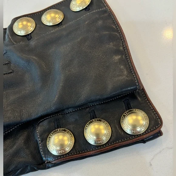 Coach leather/cashmere lined gloves size 7.5 - Picture 4 of 6